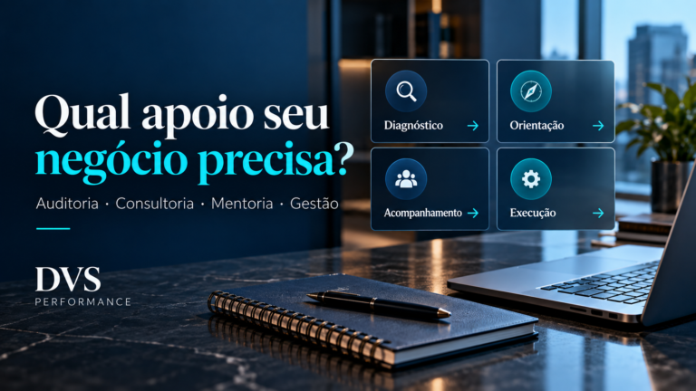 Capa DVS com quatro formas de apoio: diagnóstico, orientação, acompanhamento e execução.